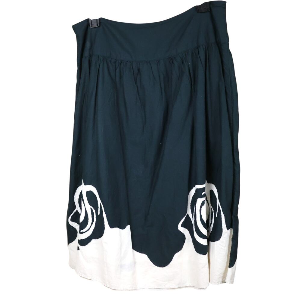 Style & Co Dk Green Floral Cotton Skirt Size 10